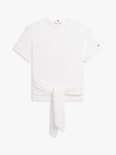 Tie-Front Slub Cotton T-Shirt — Ecru 5