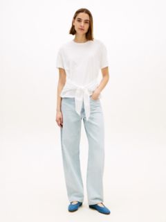 Tie-Front Slub Cotton T-Shirt — Ecru 2