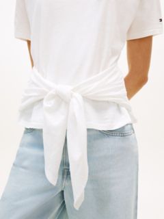 Tie-Front Slub Cotton T-Shirt — Ecru 3