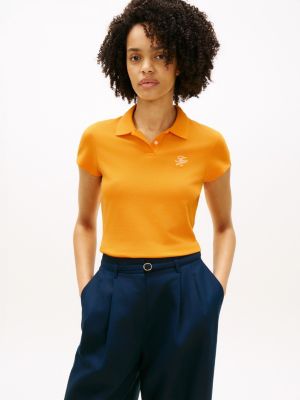 Slim Fit Script Monogram Stretch Polo