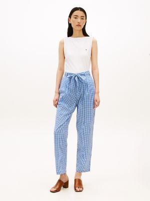 Женские брюки Tommy Hilfiger Belted Gingham Seersucker Tapered Pant — фото 2