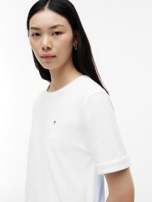 Женские футболки Tommy Hilfiger Mixed-Media Tie-Back T-Shirt — фото 3