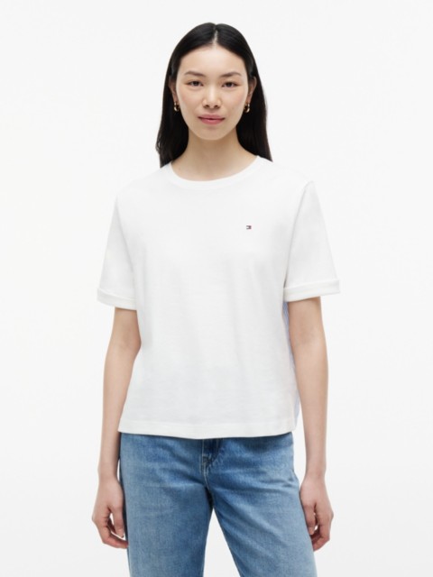 Женские футболки Tommy Hilfiger Mixed-Media Tie-Back T-Shirt