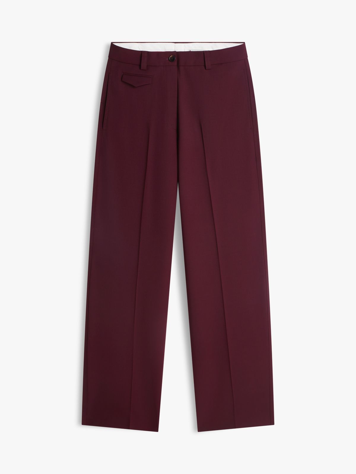 Wool-Blend Loose Straight Pant — Liberty Red