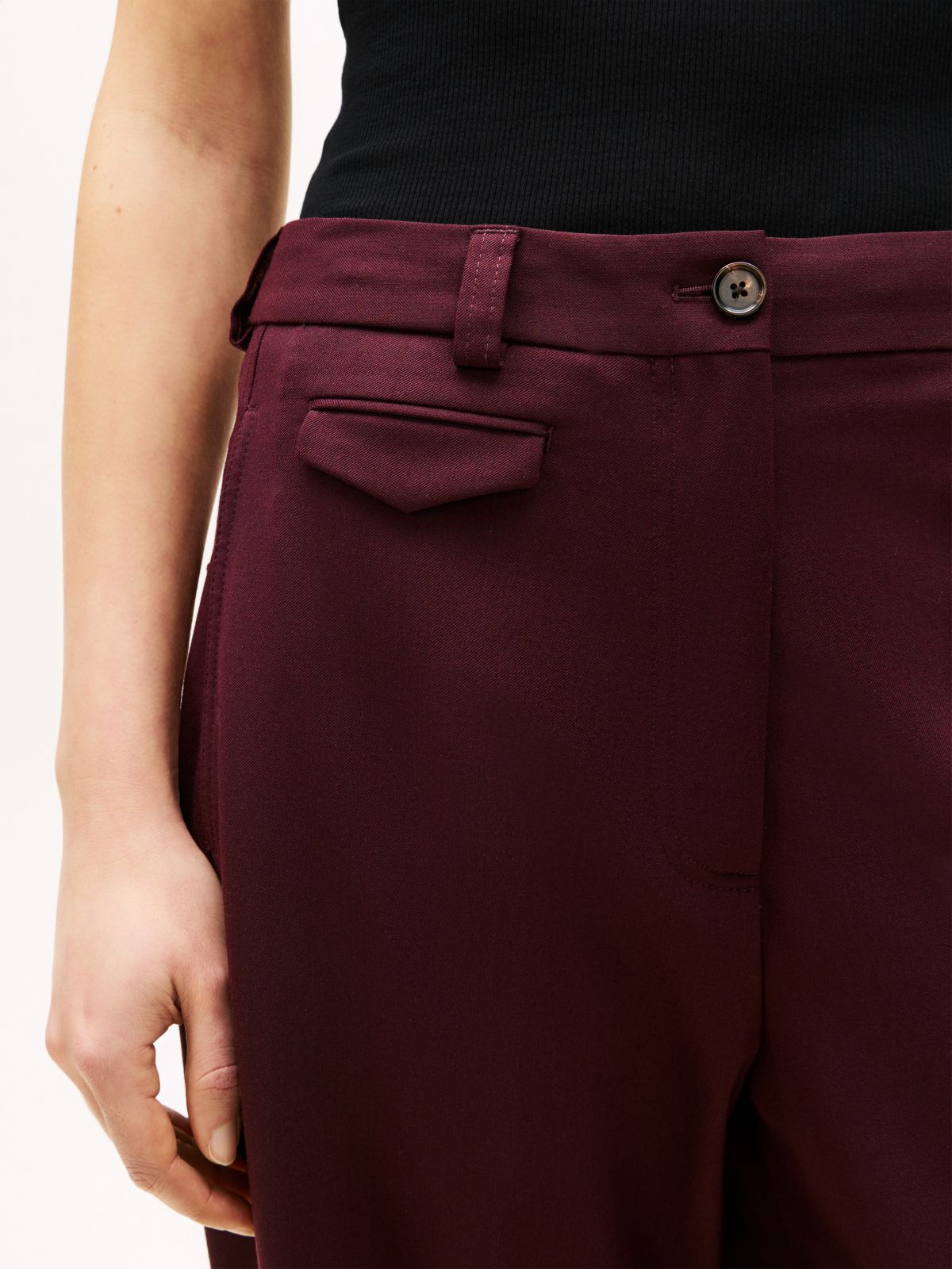Wool-Blend Loose Straight Pant — Liberty Red