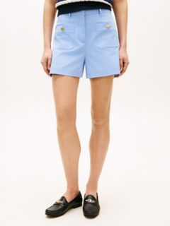 Gold-Button Twill Pocket Short — Cloudy Blue 1
