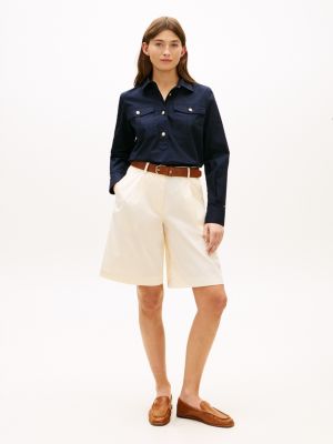 Pleated Poplin Short, Calico