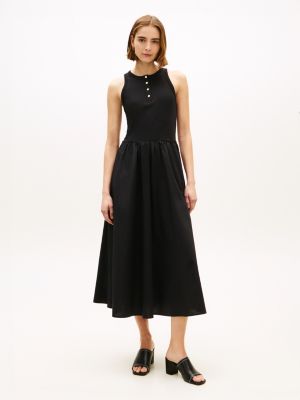 Mix Media Tank Dress, Black