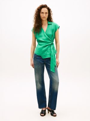 Женские топы Tommy Hilfiger Sleeveless Linen Wrap Top — фото 2