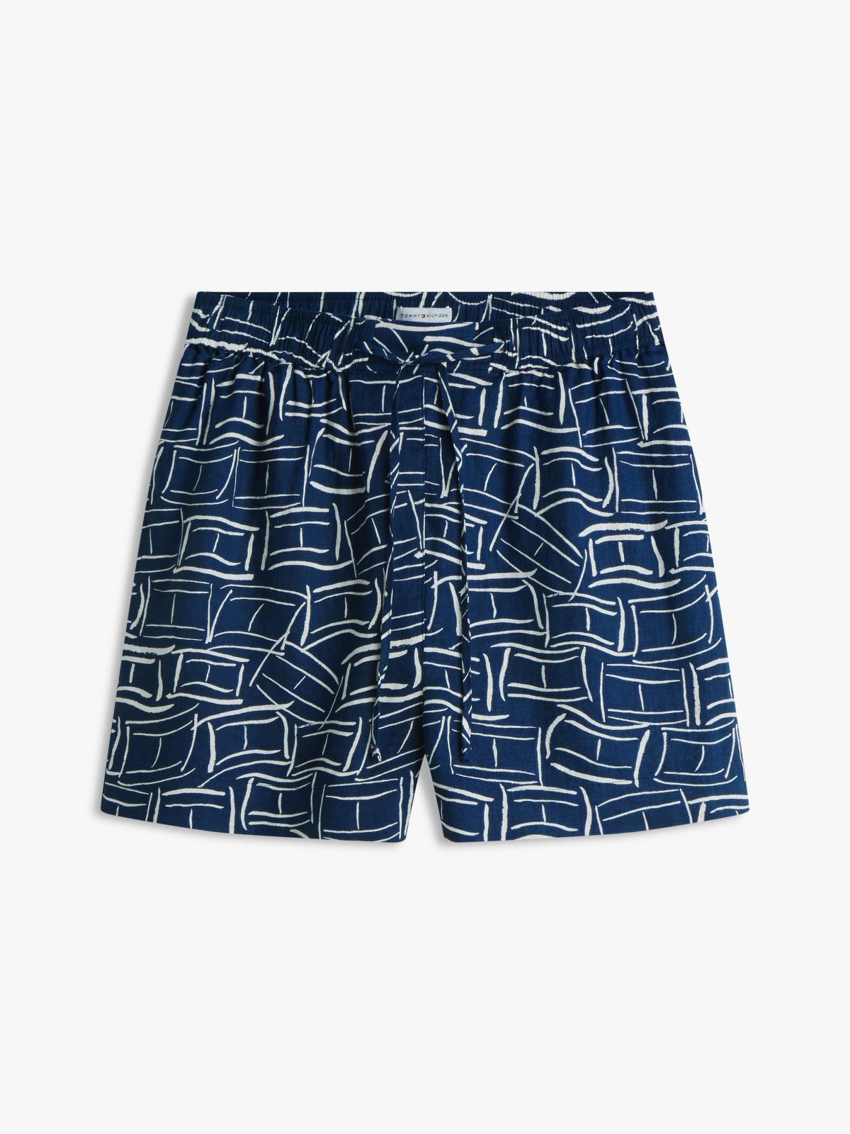 Linen Pull-On Short — Navy