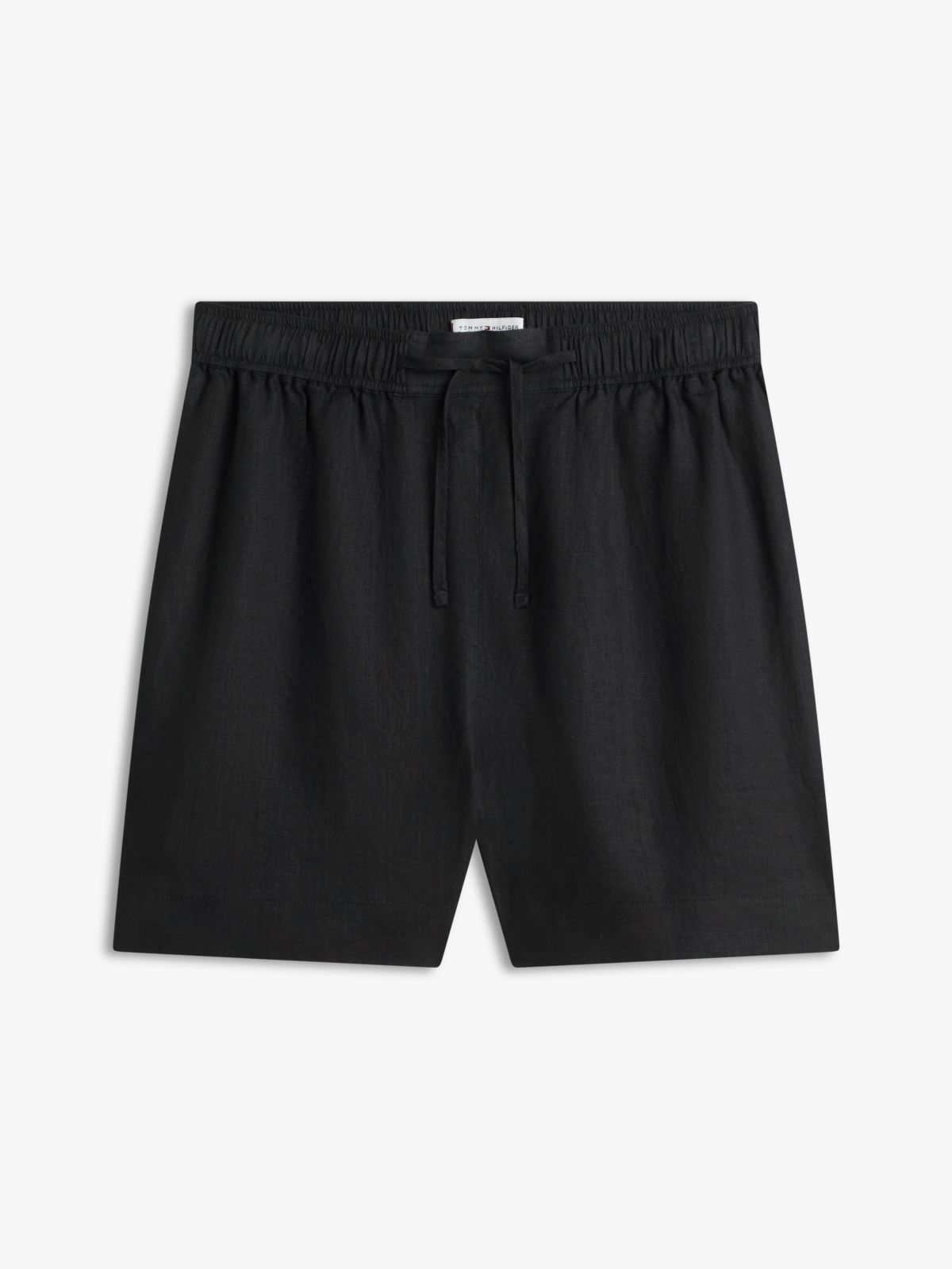 Linen Pull-On Short — Black