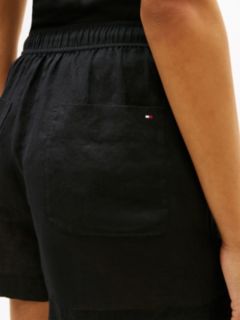Linen Pull-On Short — Black 3