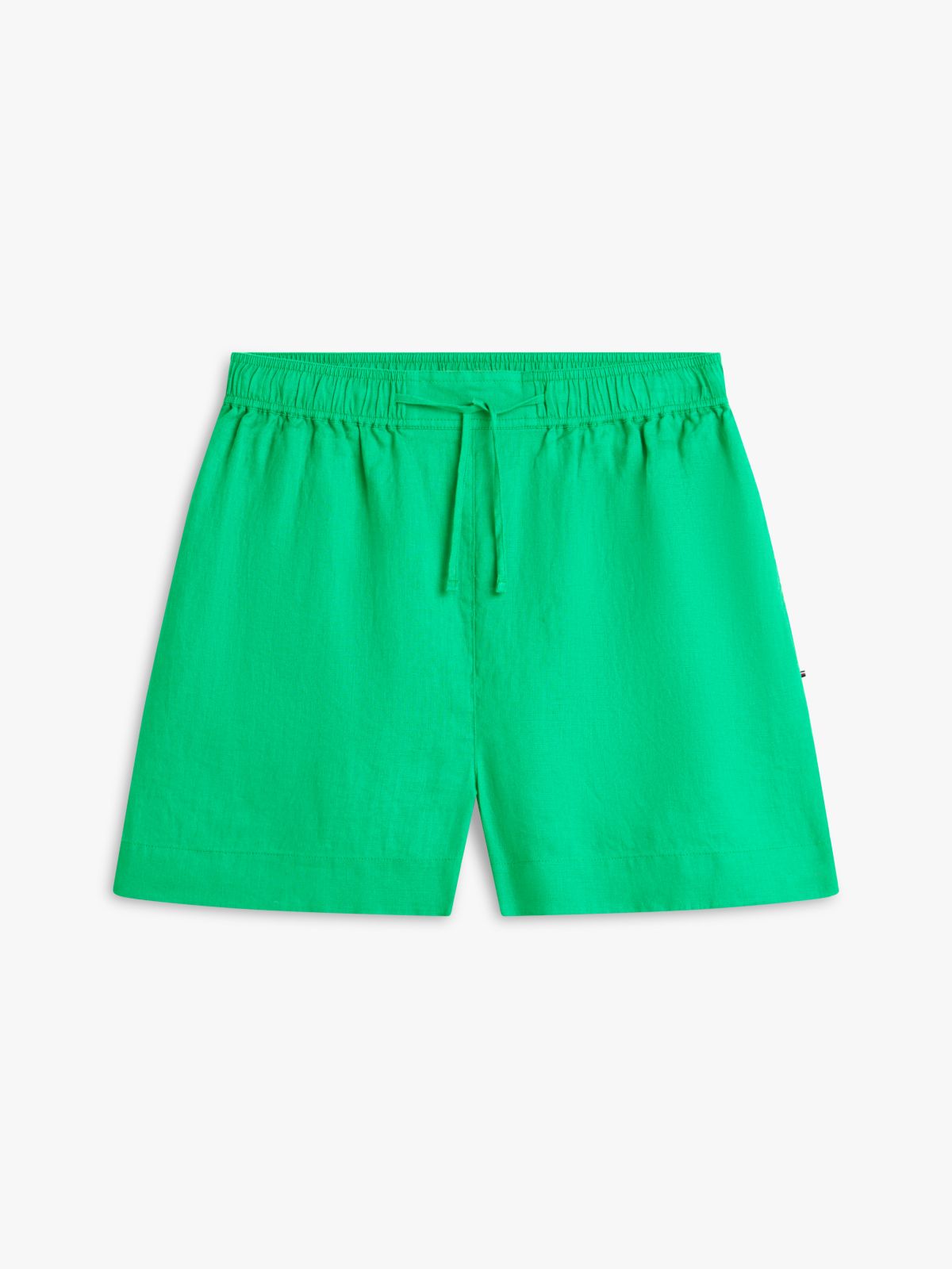 Linen Pull-On Short — Courtside Green
