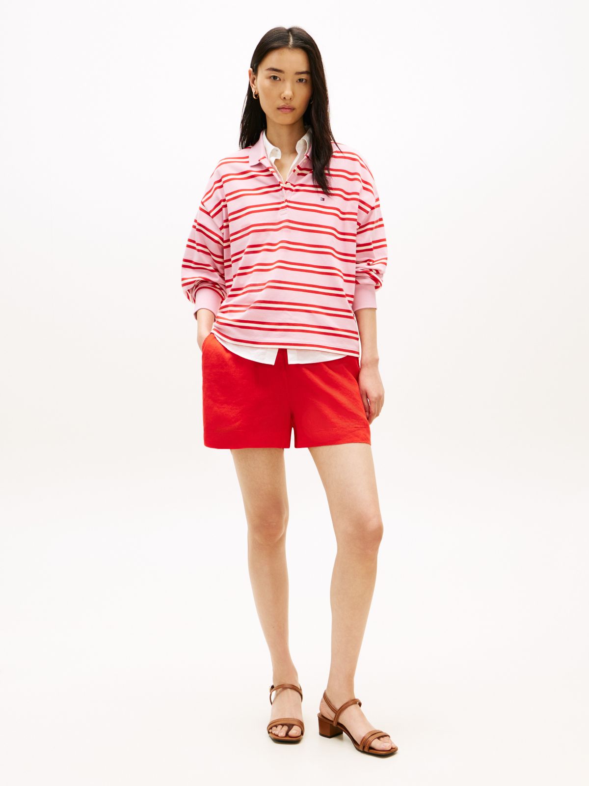 Linen Pull-On Short — Fireworks