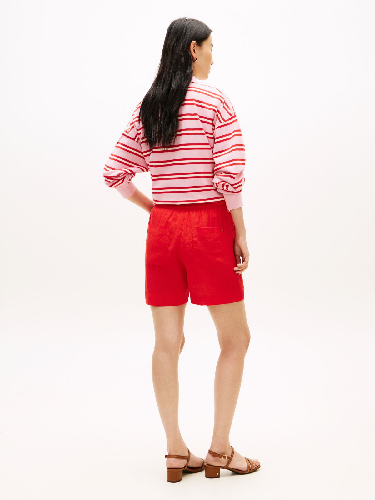 Linen Pull-On Short — Fireworks