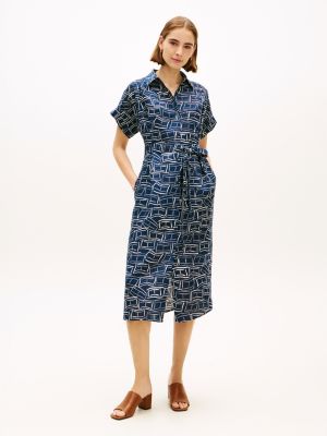 Flag Print Belted Linen Midi Shirtdress from Tommy Hilfiger - $113.40