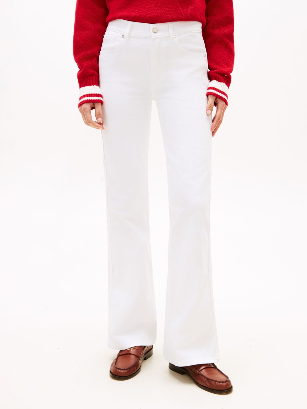 Mid-Rise Stretch Flare Jean — Optic White