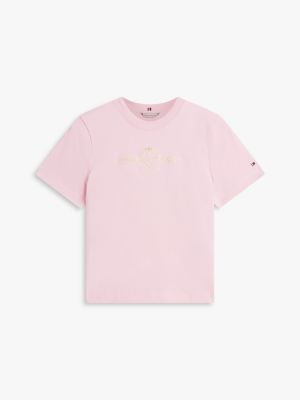 Женские футболки Tommy Hilfiger Gold-Tone Club Crest Logo T-Shirt — фото 5
