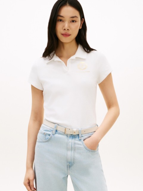 Женские топы Tommy Hilfiger Slim Fit Laurel Leaf Logo Polo