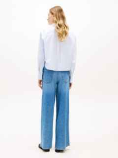 Embellished Cropped Poplin Shirt — Vessel Blue 4
