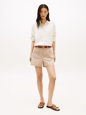 Женские рубашки Tommy Hilfiger Embellished Cropped Poplin Shirt — фото 2