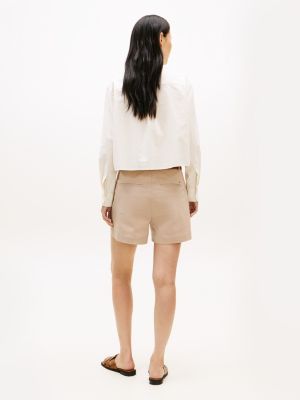 Женские рубашки Tommy Hilfiger Embellished Cropped Poplin Shirt — фото 5