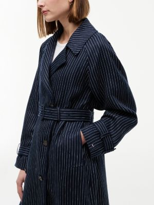 Женские куртки Tommy Hilfiger Striped Double-Breasted Trench Coat — фото 2