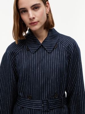 Женские куртки Tommy Hilfiger Striped Double-Breasted Trench Coat — фото 3