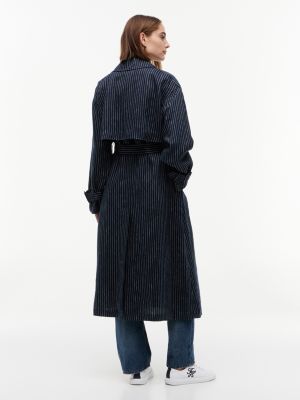 Женские куртки Tommy Hilfiger Striped Double-Breasted Trench Coat — фото 4