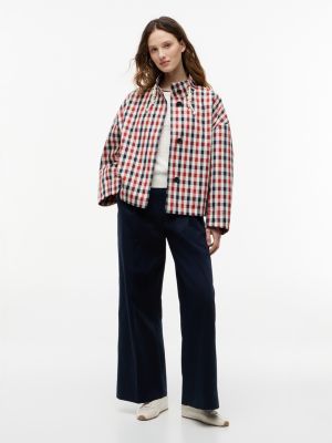 Женские куртки Tommy Hilfiger Water-Repellent Relaxed Checked Parka — фото 2