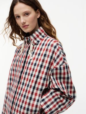 Женские куртки Tommy Hilfiger Water-Repellent Relaxed Checked Parka — фото 3