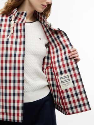 Женские куртки Tommy Hilfiger Water-Repellent Relaxed Checked Parka — фото 4