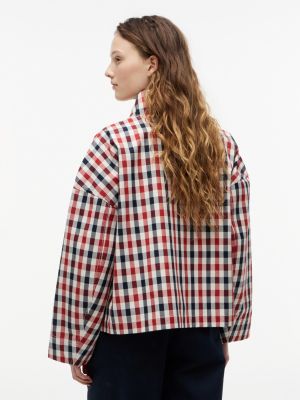 Женские куртки Tommy Hilfiger Water-Repellent Relaxed Checked Parka — фото 5