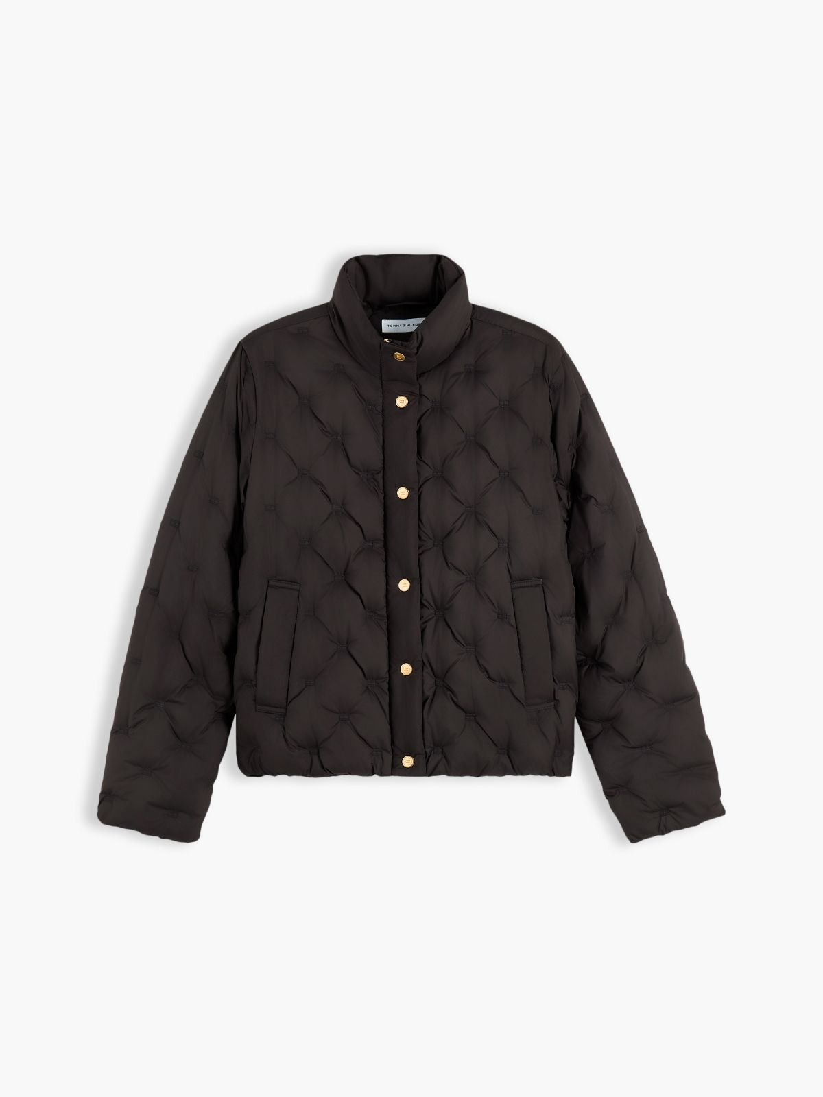 Water-Repellent Quilted Down Jacket — Black