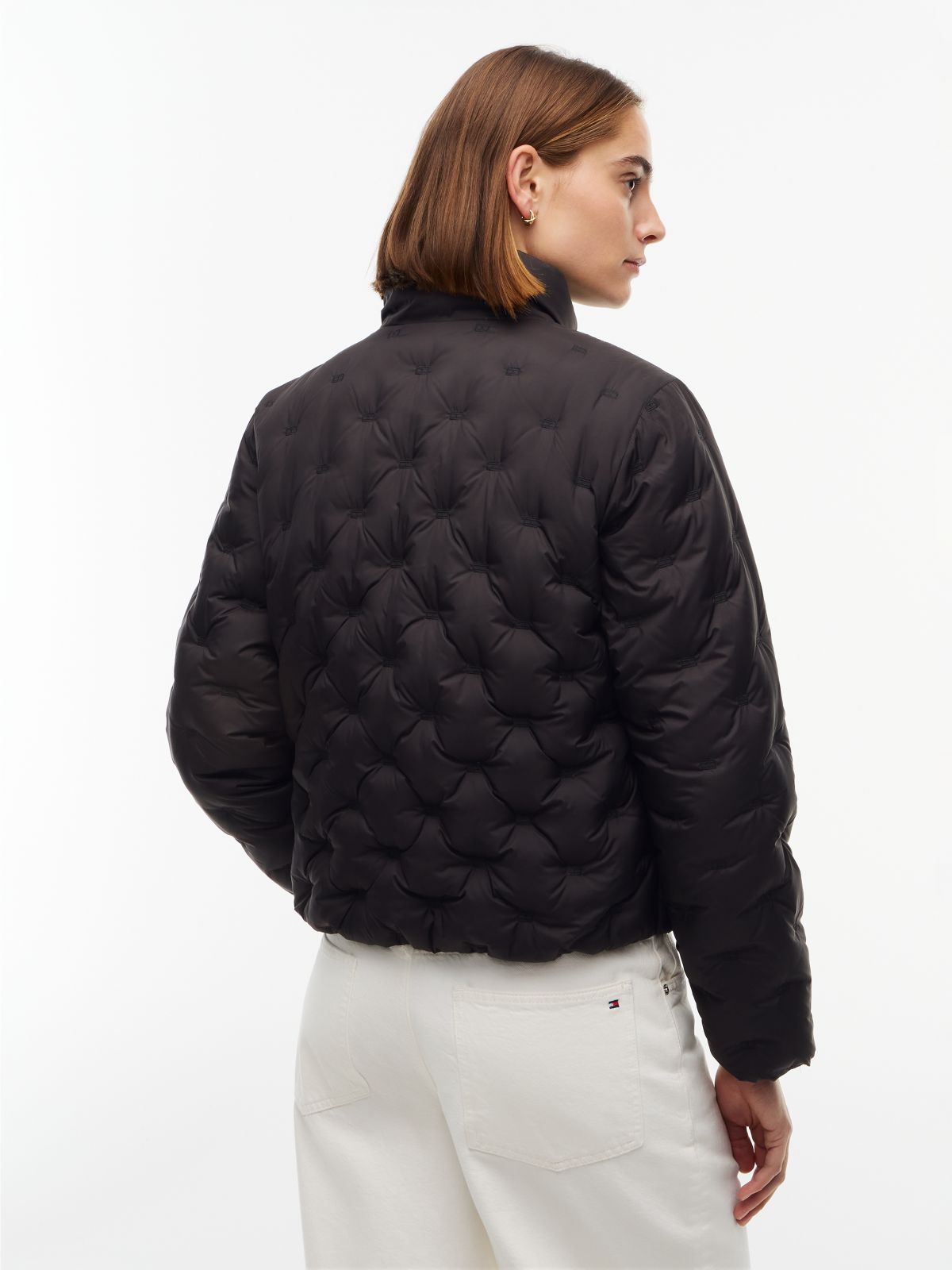 Water-Repellent Quilted Down Jacket — Black