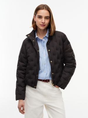 Water-Repellent Quilted Down Jacket, Black