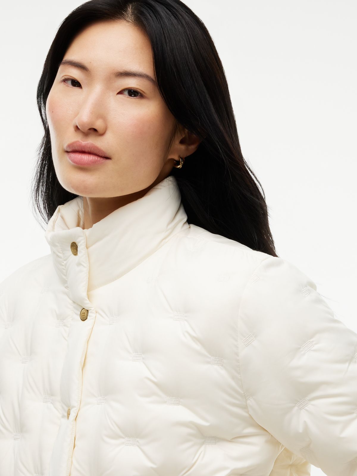 Water-Repellent Quilted Down Jacket — Rich Cream