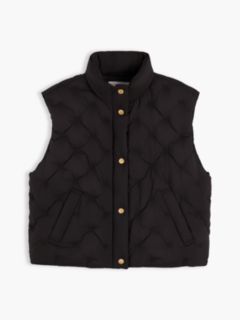 Water-Repellent Quilted Down Vest — Black 6