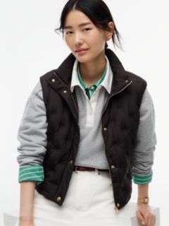 Water-Repellent Quilted Down Vest — Black 3