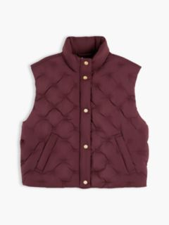 Water-Repellent Quilted Down Vest — Deep Burgundy 5