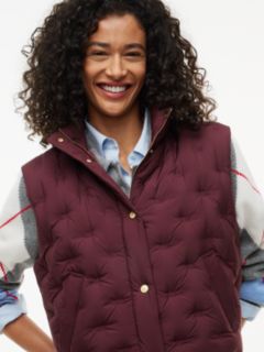 Water-Repellent Quilted Down Vest — Deep Burgundy 3