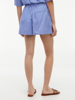 Striped Poplin Pull-On Short — Verona Blue Stripe 4
