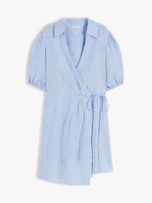 Tommy Hilfiger Striped Linen Mini Wrap Dress — фото 5