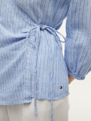Женские блузки Tommy Hilfiger Relaxed Fit Linen Side-Tie Blouse — фото 3