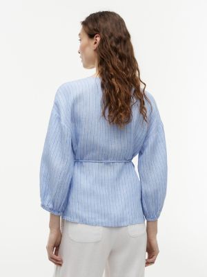 Женские блузки Tommy Hilfiger Relaxed Fit Linen Side-Tie Blouse — фото 4