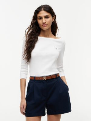 Slim Fit Boatneck T-Shirt, Ecru