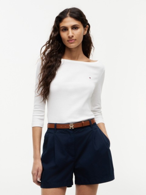 Женские футболки Tommy Hilfiger Slim Fit Boatneck T-Shirt