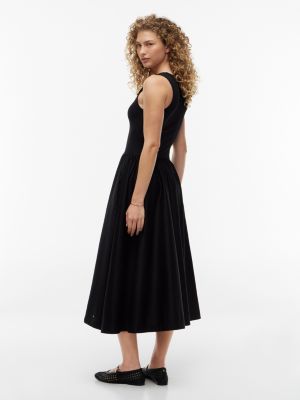 Tommy Hilfiger Gold-Button Mixed-Media Tank Dress — фото 4