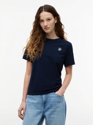 Embroidered Script Monogram T-Shirt, Dark Night Navy