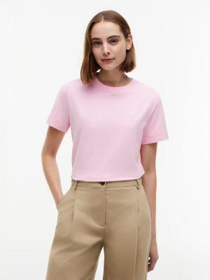 Embroidered Script Monogram T-Shirt, Classic Pink